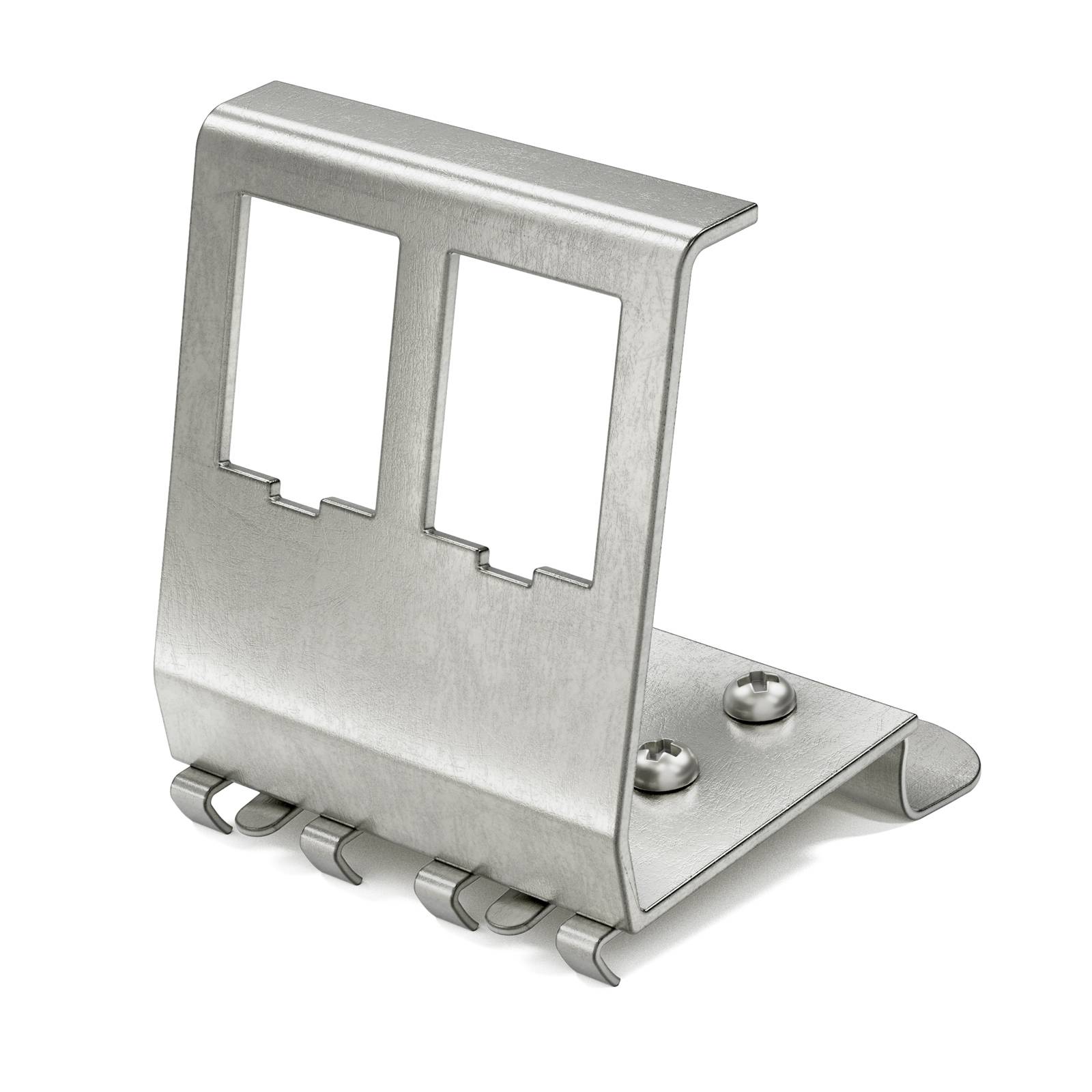 hb-digital Hutschienenadapter für 2 Keystone Modul aus Edelstahl für 35mm DIN-Schienen