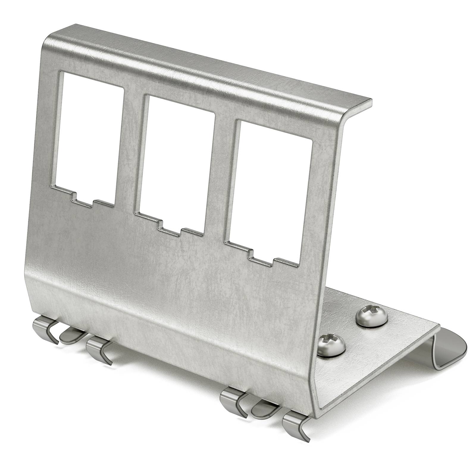 hb-digital Hutschienenadapter für 3 Keystone Modul aus Edelstahl für 35mm DIN-Schienen