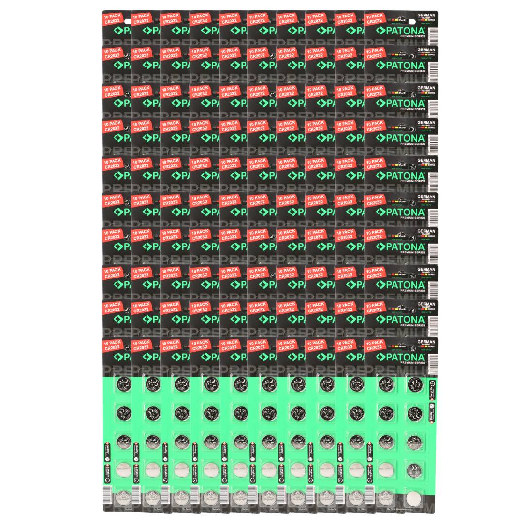 PATONA Premium 1000x CR2032 Batterien (100x10er) Pack 3V Lithium