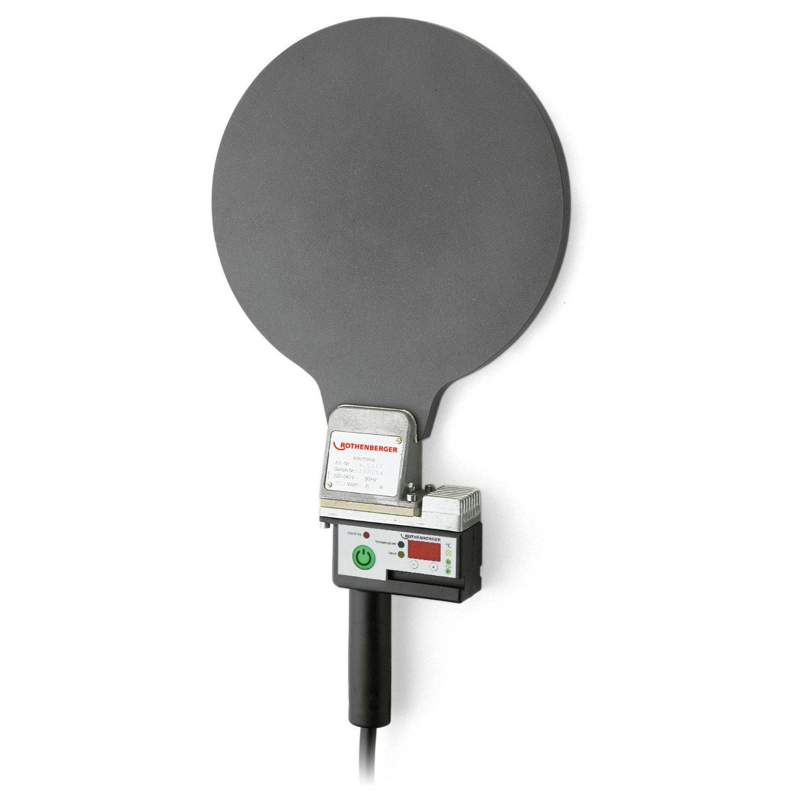Rundes Paddel-Niveauschalter mit Bedienfeld zur Messung von Materialniveaus, ausgestattet mit schwarzem Griff und primärem Anschlusskomponente.