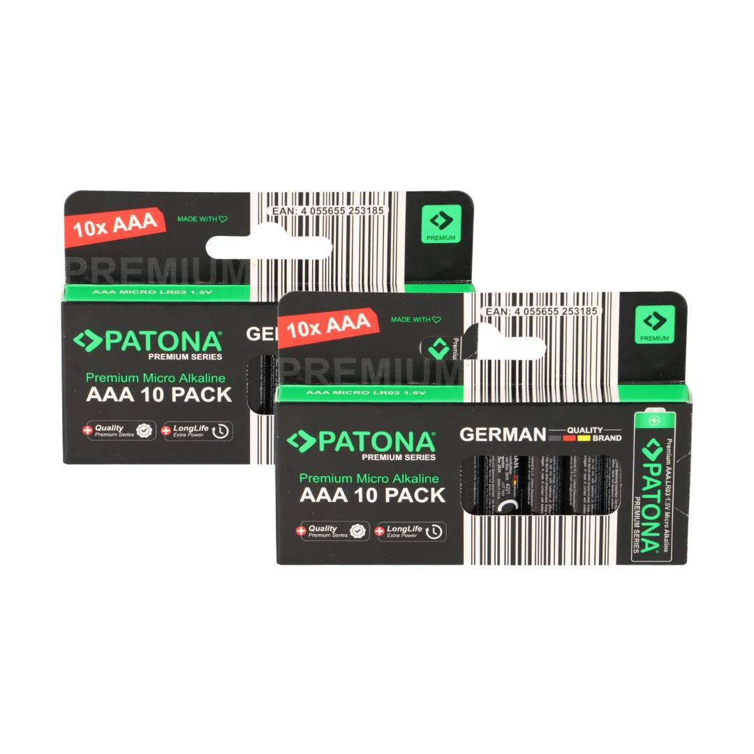 PATONA Premium 20x AAA Batterien (2x10er) Pack 1,5V Alkaline
