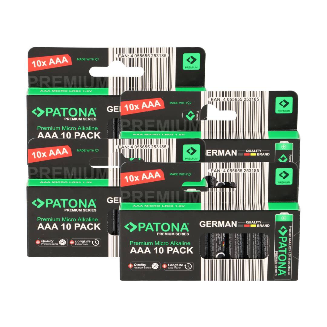 PATONA Premium 40x AAA Batterien (4x10er) Pack 1,5V Alkaline