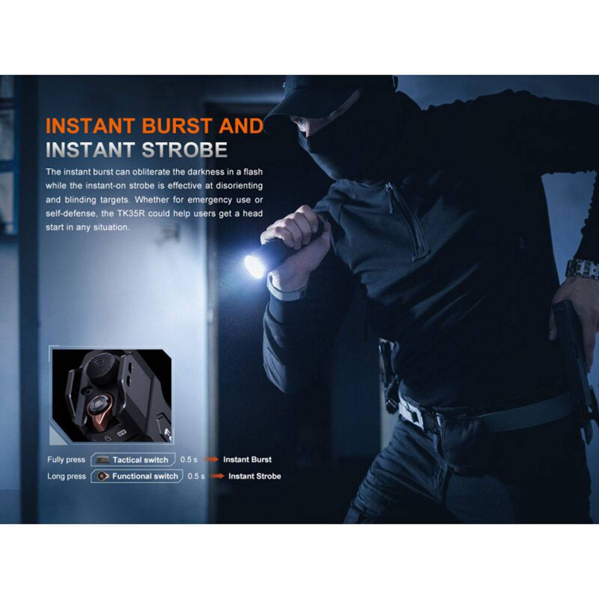 Fenix TK35R Taktische LED-Taschenlampe 5800 Lumen - Schwarz