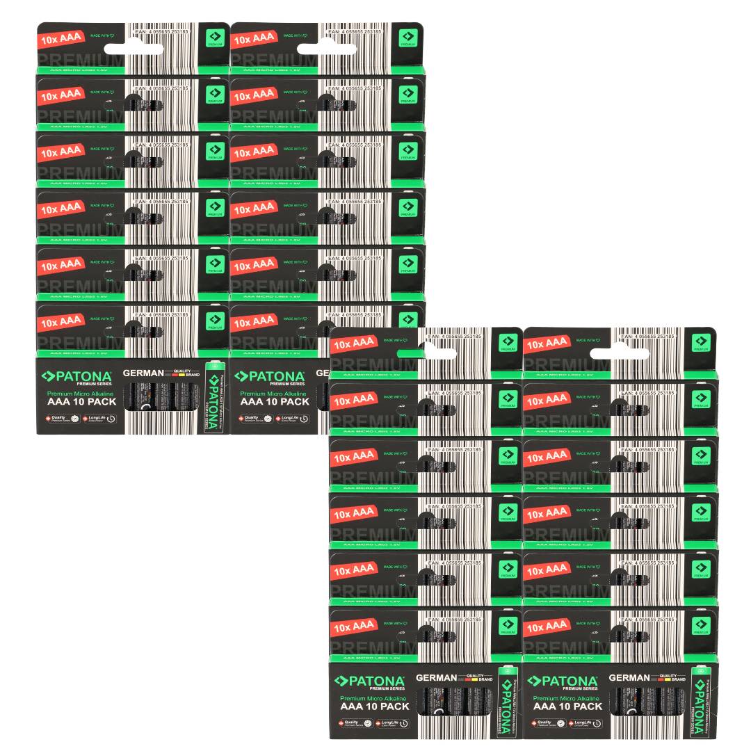 PATONA Premium 240x AAA Batterien (24x10er) Pack 1,5V Alkaline