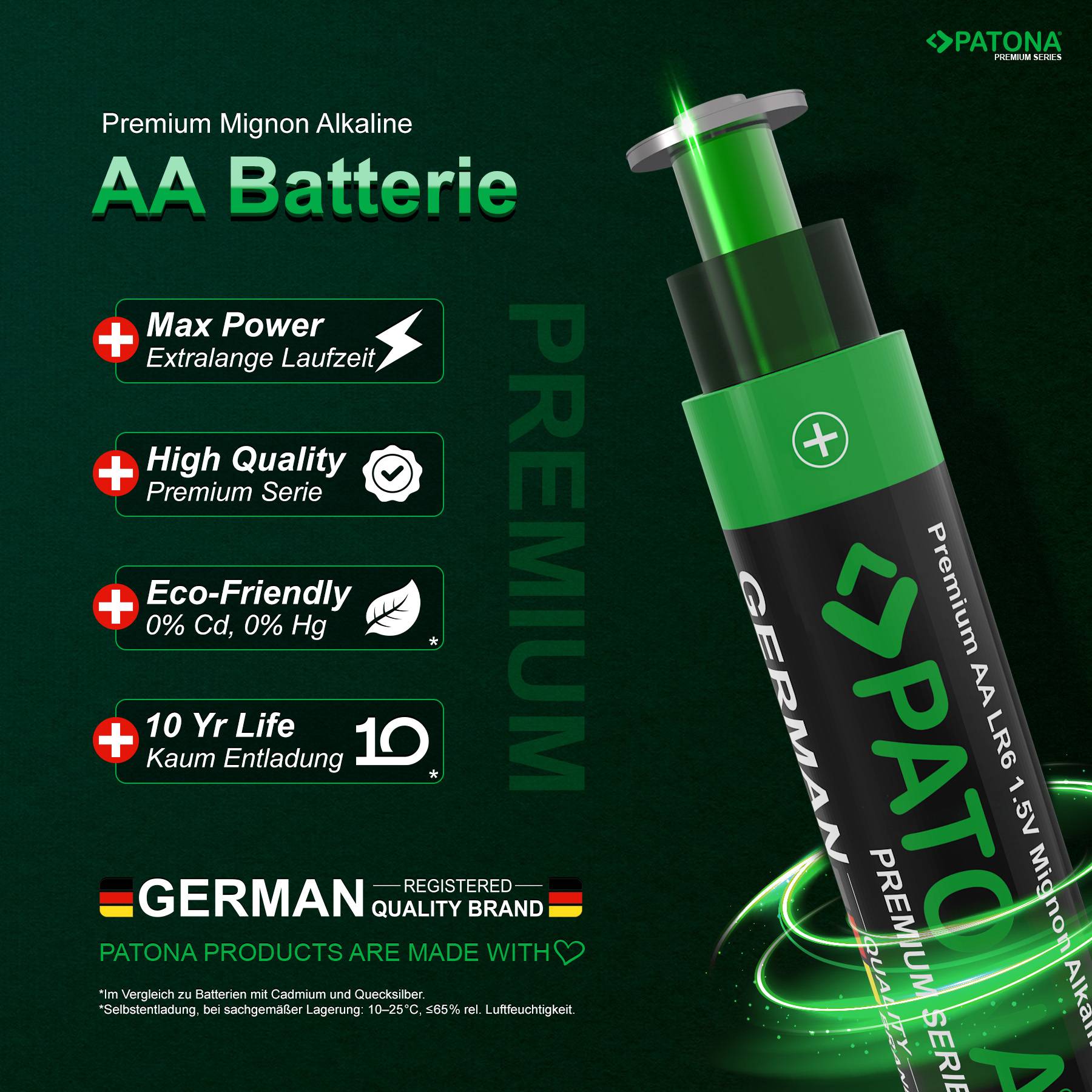 PATONA Premium 50x AA Batterien (5x10er) Pack 1,5V Alkaline