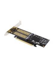 InLine PCIe Karte x16 zu 2x M.2 1x mSATA Multifunktionale PCIe-Karte zur Erweiterung des internen Speichers mit NVMe SATA und 3.0 Schnittstelle für