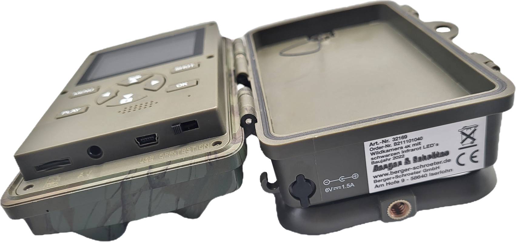 Berger & Schröter | 2x 4K Wildkamera / Melder + Empfänger Set, Ton oder LED Meldung bis 100m, 6 Wildkameras kombinierbar