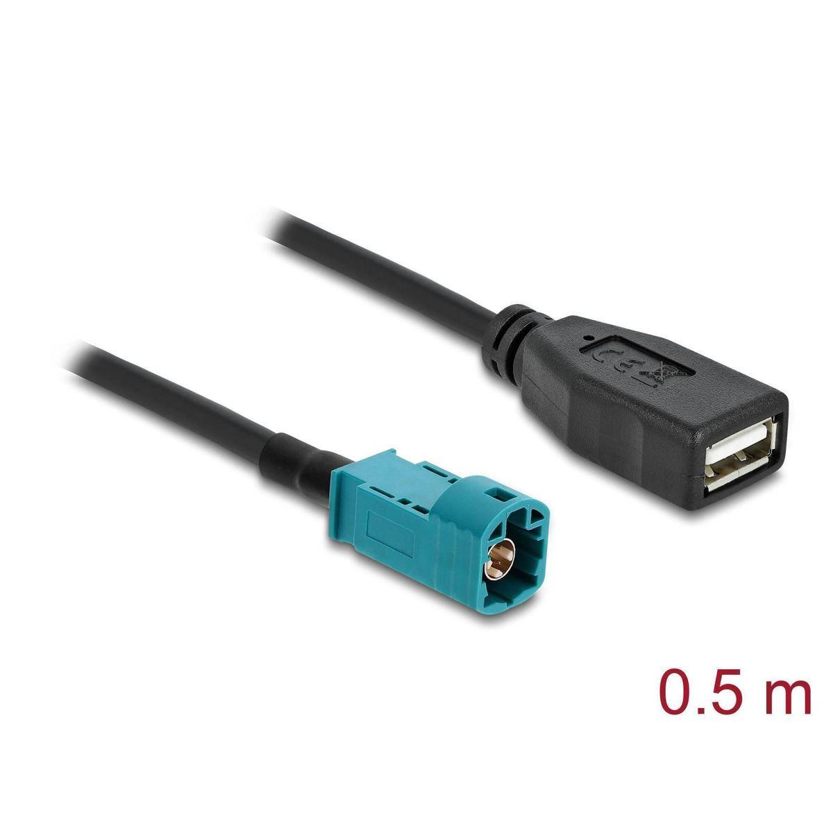 90702 - Delock Kabel HSD Z Stecker zu USB 2.0 Typ-A Buchse 0,5 m