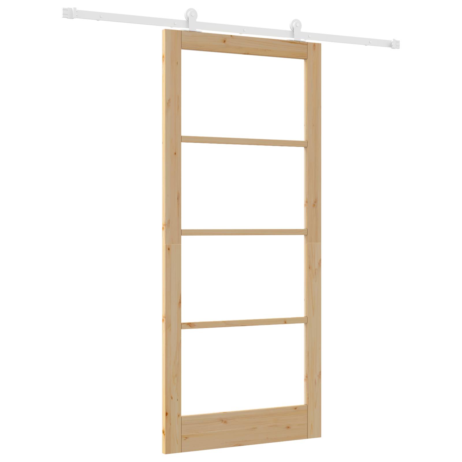 vidaXL Schiebetür mit Beschlag Set 'ORKDAL'Aus Massivholz & Glas