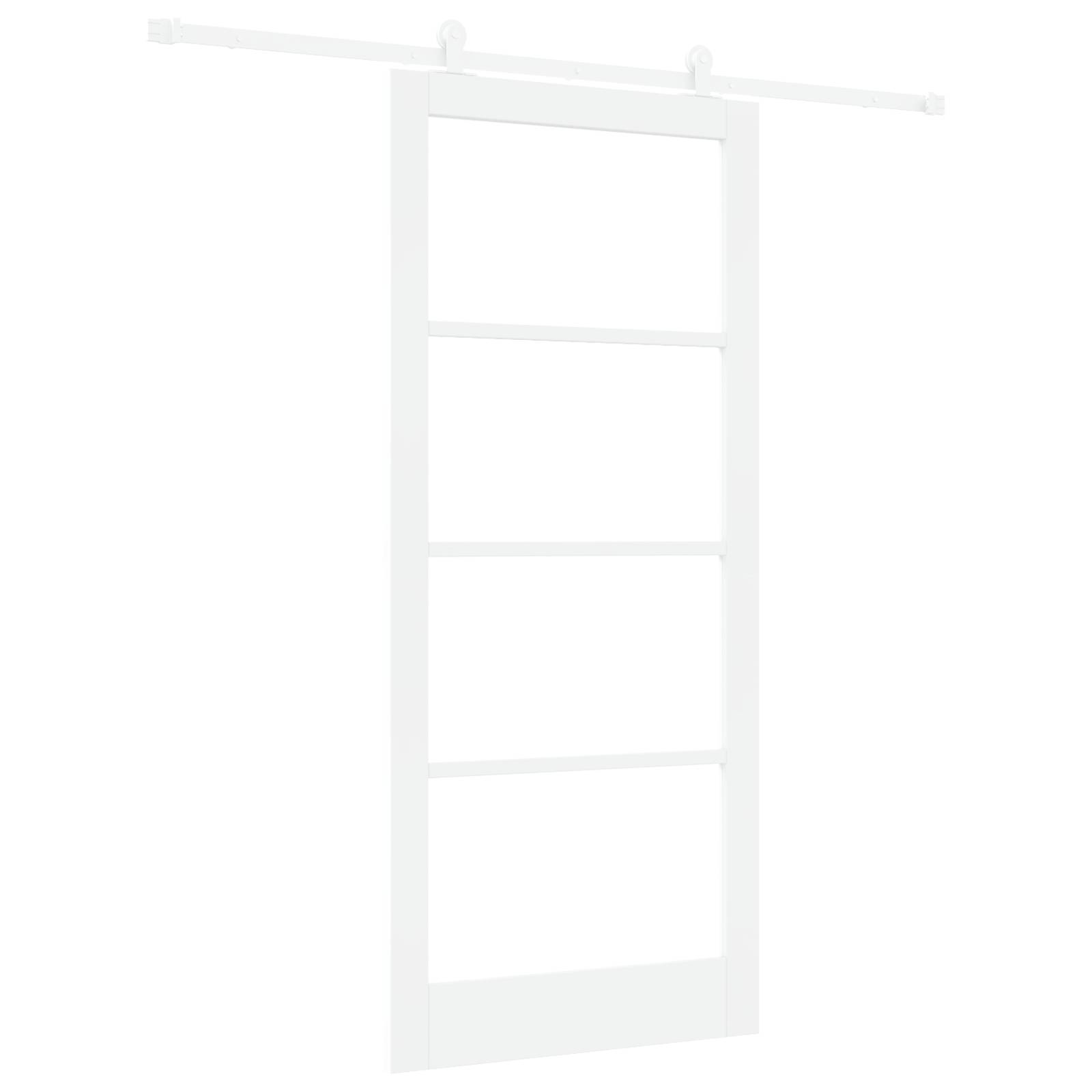 vidaXL Schiebetür mit Montageset 'ORKDAL'Weiß Massivholz & Glas