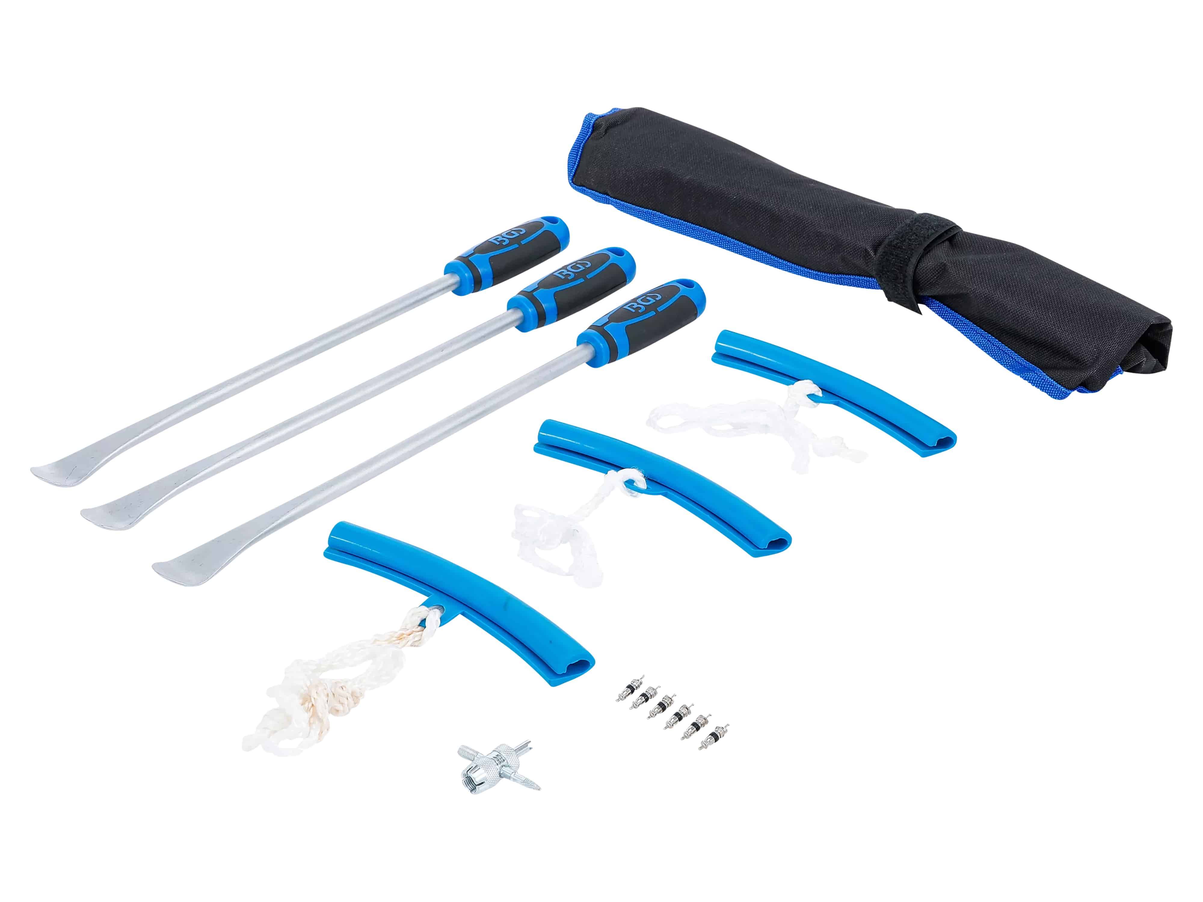 BGS TECHNIC Reifen-Montiereisen- und Kantenschutz-Satz, 74447, für Motorräder, 13-teilig