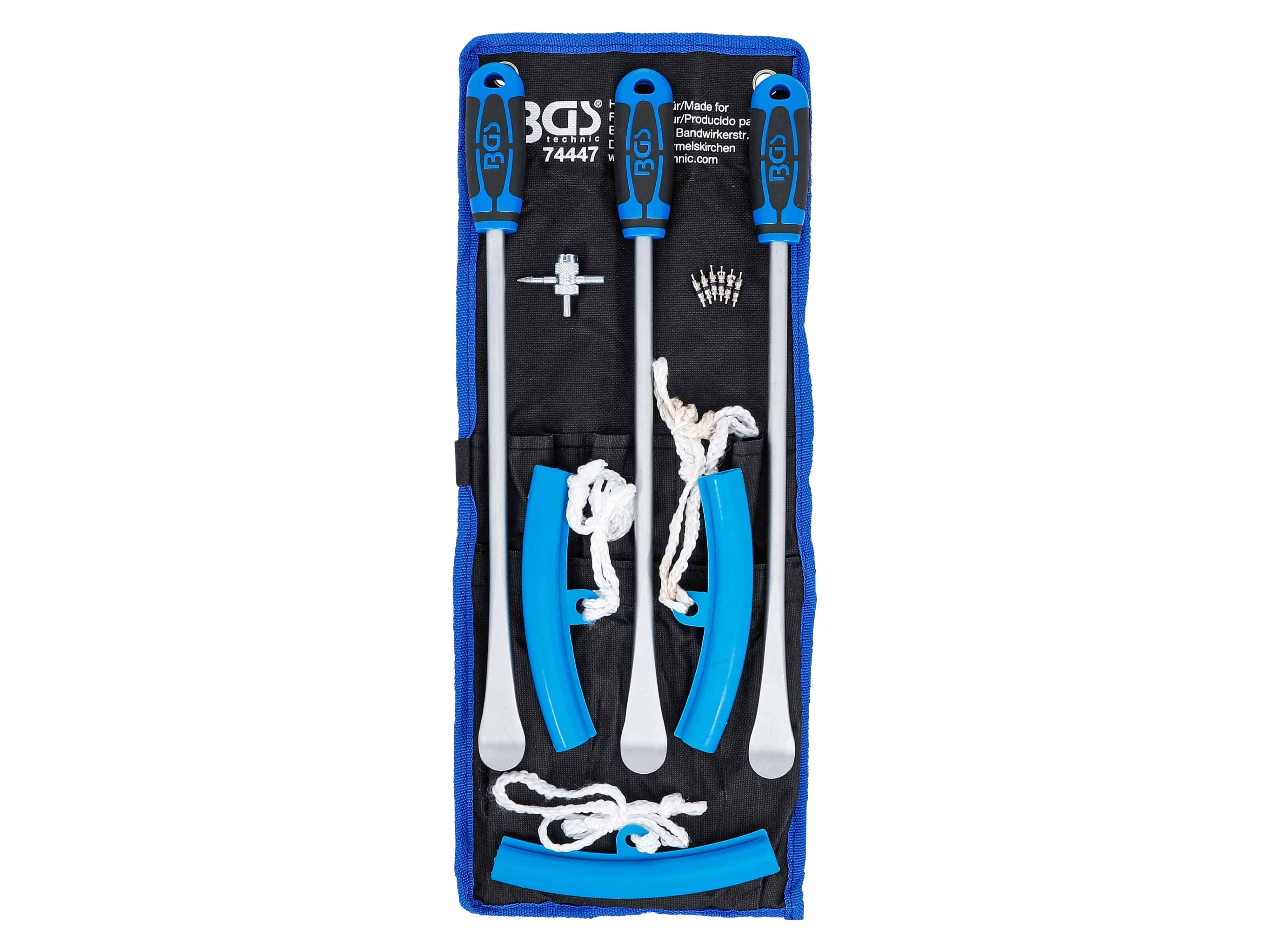 BGS TECHNIC Reifen-Montiereisen- und Kantenschutz-Satz, 74447, für Motorräder, 13-teilig