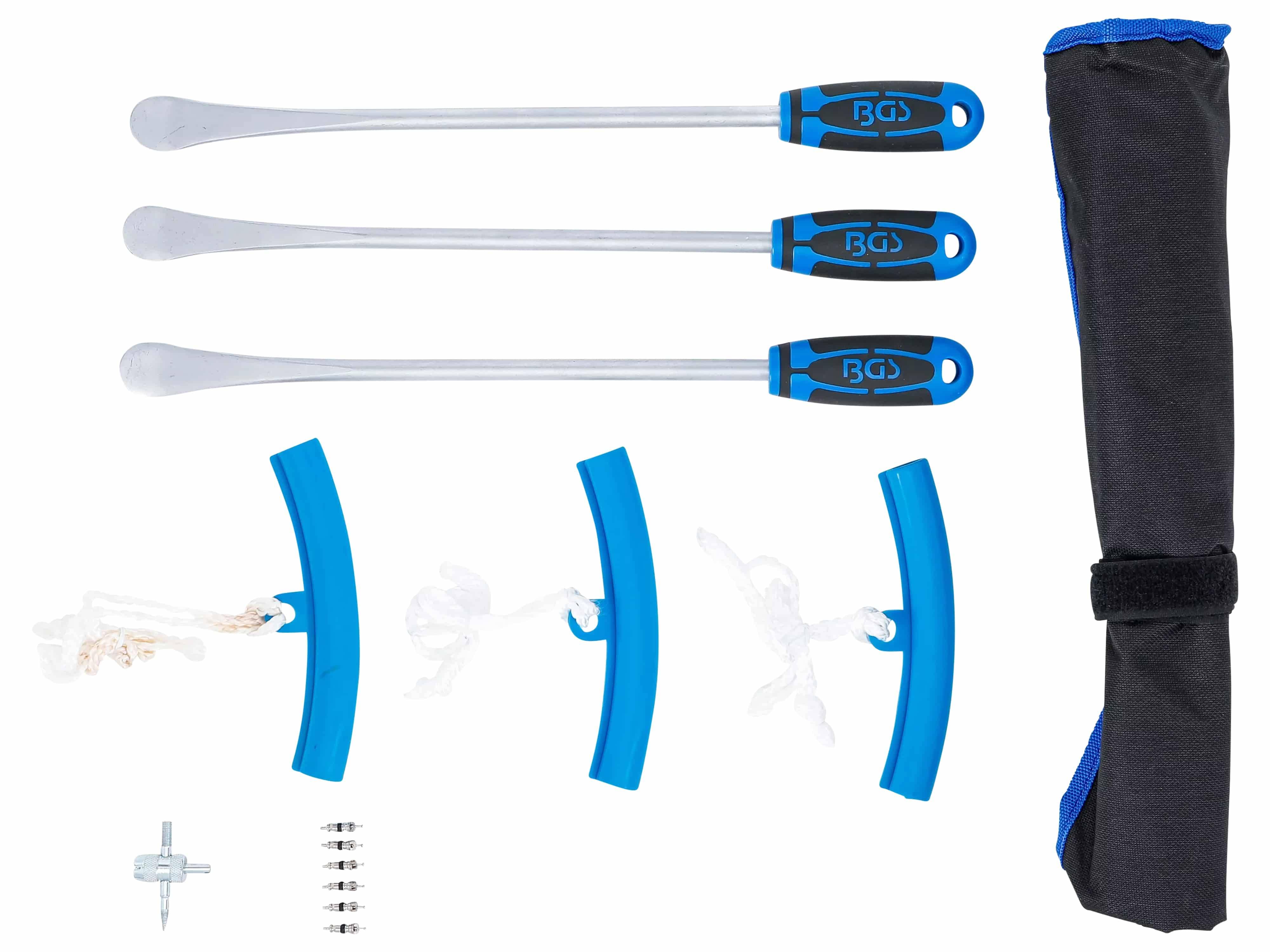 BGS TECHNIC Reifen-Montiereisen- und Kantenschutz-Satz, 74447, für Motorräder, 13-teilig