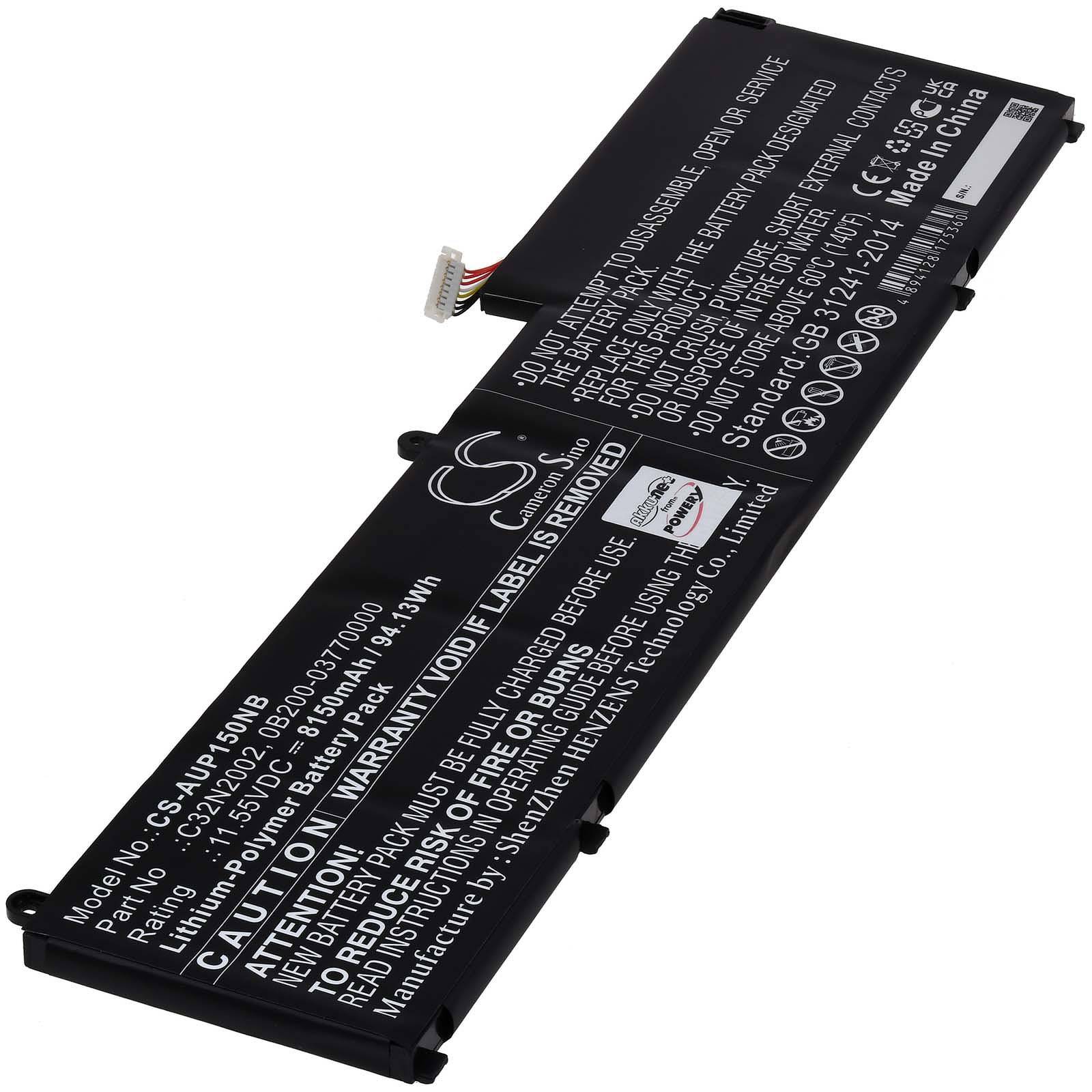 Powery Akku für Asus ZenBook Pro 15 OLED UM535QE-KY731X Laptop<br>11,55V 8150mAh Li-Polymer, 11,55V, Li-Polymer