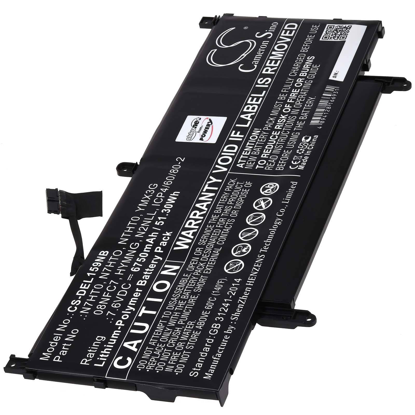 Powery Akku für Dell Latitude 15 9510 FMHG2 Laptop, 7,6V, Li-Polymer