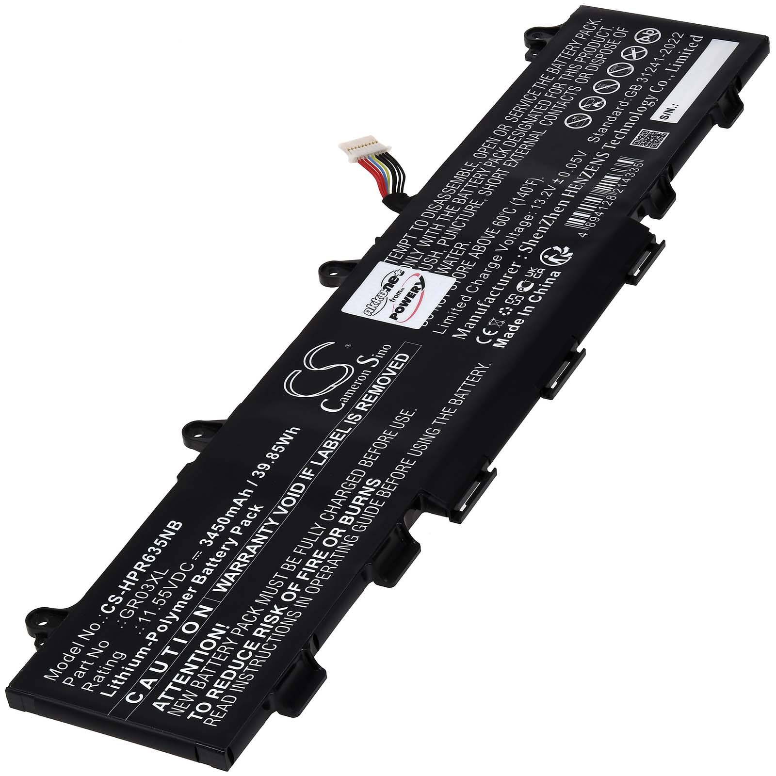 Powery Akku kompatibel mit HP Typ GR03042XL, 11,55V, Li-Polymer