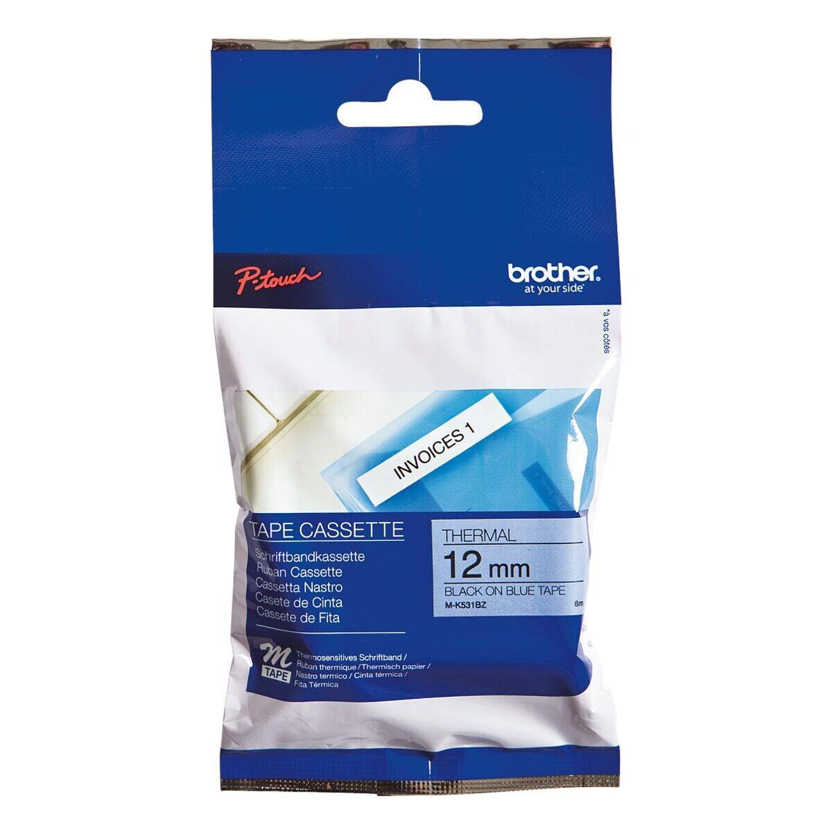 Schriftbandkassette Brother 12mmx8m blau/schwarz MK531BZ Multimedia-Technik Schriftbänder