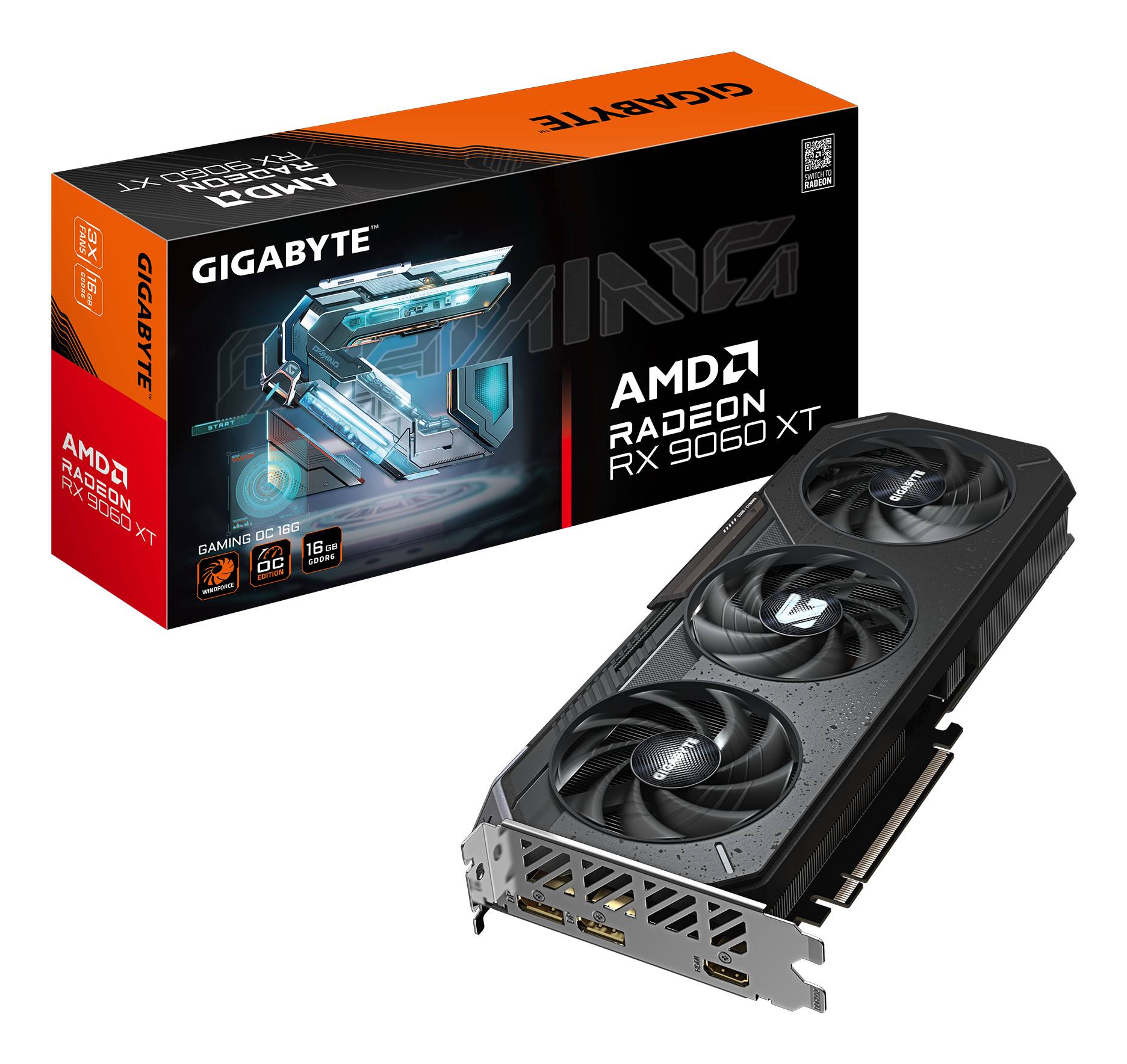 Gigabyte Radeon RX9060 XT Gaming OC 16GB GDDR6 2xHDMI 2xDP