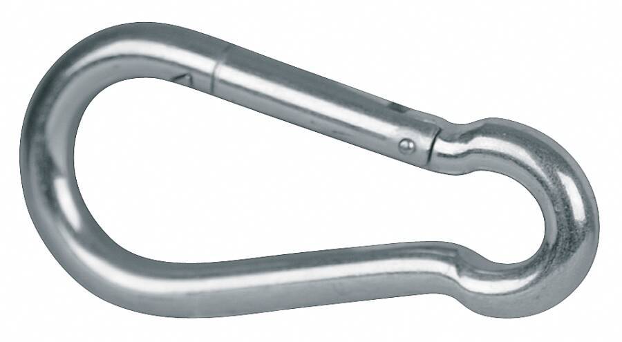 Feuerwehr-Karabiner verzinkt 941046107 Abmessung (l x d) 120 x 11 mm Öffnung (m) 16 mm obere Öse (b x w) 18 x 11 mm