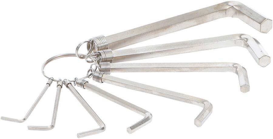 Sechskant-Winkelschraubendrehersatz am Ring, 8-tlg. 7842 Größe 2 - 10 mm Schenkellänge 49 - 116 mm Inhalt 8 tlg. 2 x 49