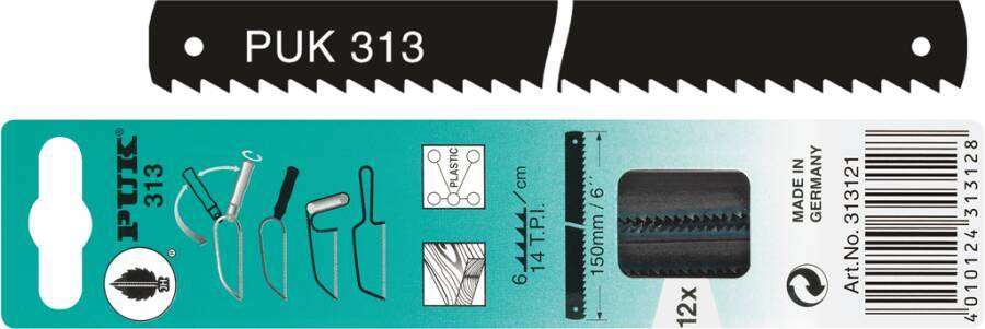 PUK®-Holzsägeblatt 59270 Blattlänge 150 mm Typ Holz / 313 Zähne pro 5,5 / 14 cm / Zoll Stiftabstand 146 mm Zahnung grob