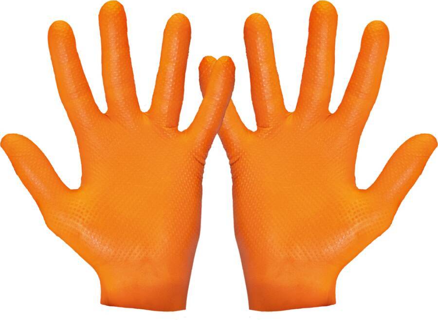 Einmalschutzhandschuh Nitril StellarGrip 710541M Größe M Farbe orange Trägermaterial Nitril Gauge - Mat.-Stärke 0,10 -
