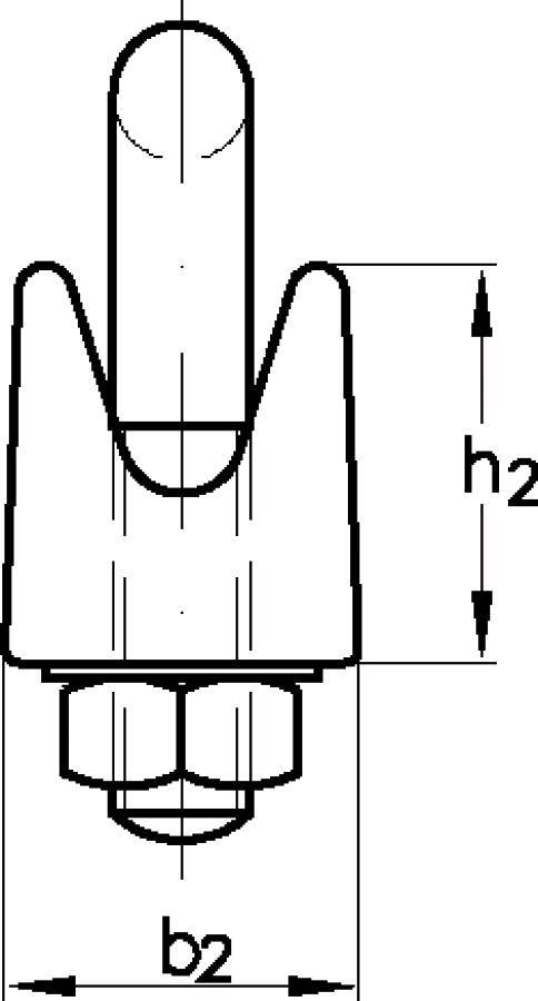 Drahtseilklemmen rostfrei 941046501 max. Seil-Ø 2 mm Gewinde (d) M 3 mm Weite innen (b1) 4 mm Gesamthöhe (h1) 18 mm Brei