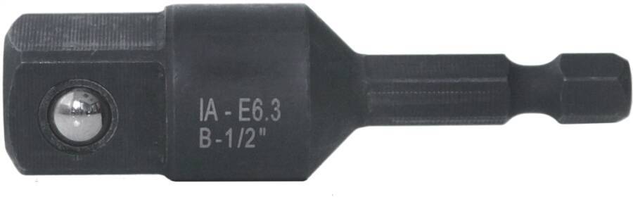 Kraft-Adapter 1/4 43986 Sechskant 1/4`` Vierkant 1/2`` Länge 60 mm