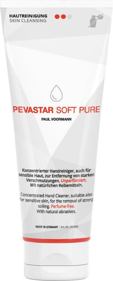 Handwaschpaste PEVASTAR SOFT PURE 052043 Inhalt 250 ml Ausführung unparfümiert Gebinde Tube geeignet für Spender -