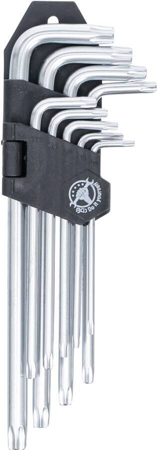 TORX®-Winkelschraubendrehersatz lang, 9-tlg. 816 Größe TX 10 - TX 50 T Schenkellänge 85 - 185 mm Inhalt 9 tlg. T10 x 85