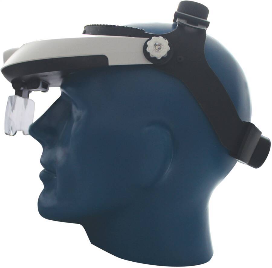 Kopfbandlupe mit LED-Leuchte 600230 Vergrößerung 1x / 1,5x / 2x / 2,5x / 3x / 3,5x / 4x / 4,5x / 5,0x / 5,5x / 6x Sichtf