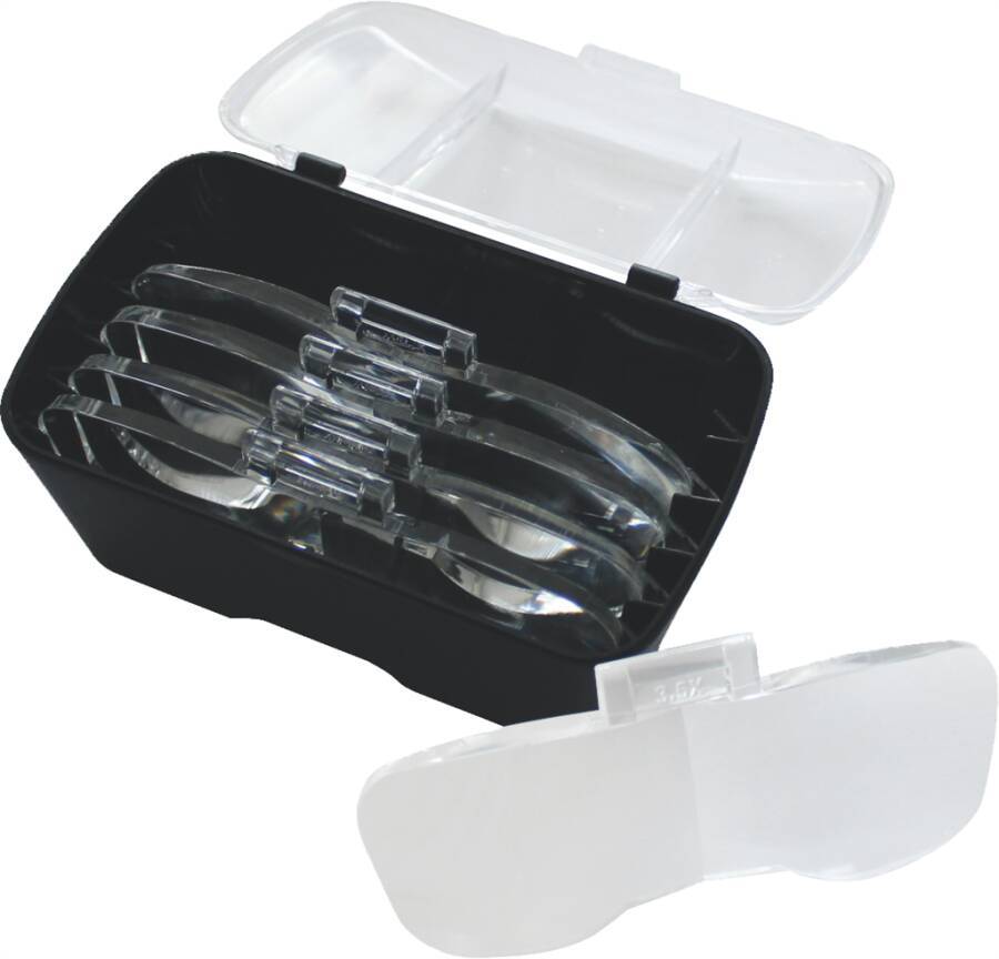 Kopfbandlupe mit LED-Leuchte 600230 Vergrößerung 1x / 1,5x / 2x / 2,5x / 3x / 3,5x / 4x / 4,5x / 5,0x / 5,5x / 6x Sichtf