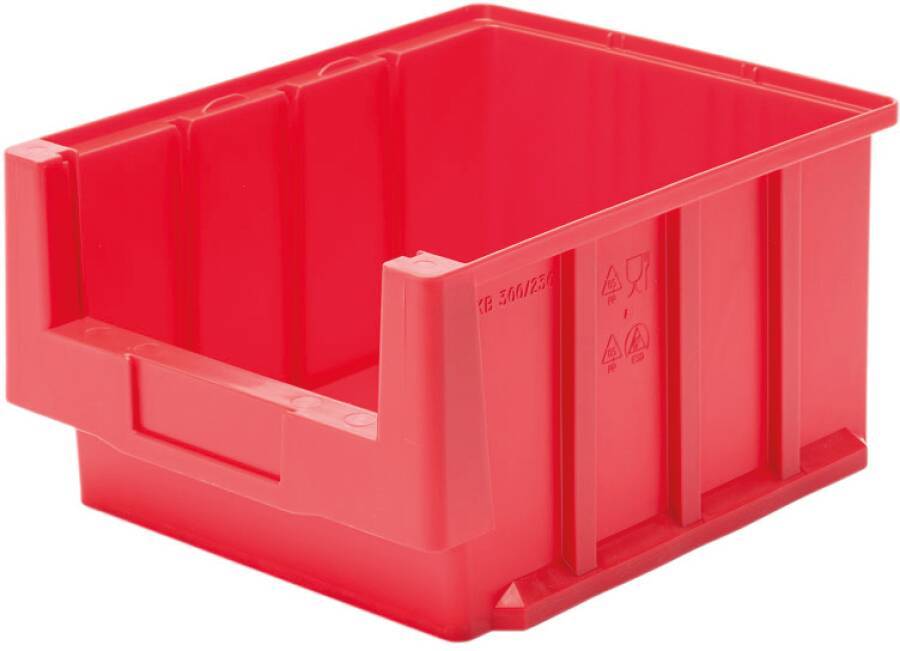 Kleinteileboxen Polypropylen Breite 230 mm 932140704 Größe 600 Farbe rot Außenmaße (LxBxH) 600 x 230 x 150 mm VE 5