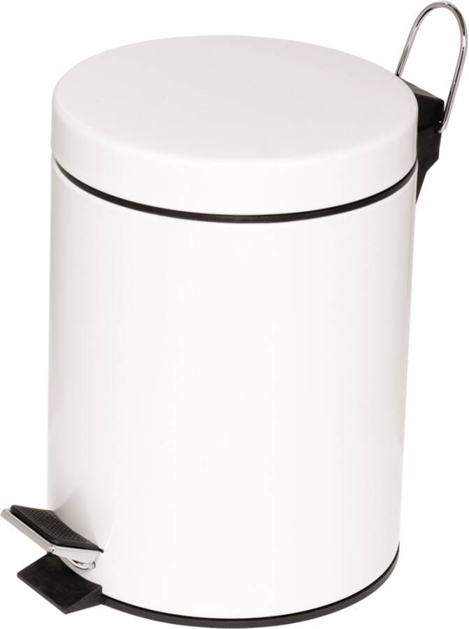 Tretabfalleimer aus Stahlblech 2961 10 Farbe weiß Volumen 12 l Ø 250 mm Höhe 395 mm