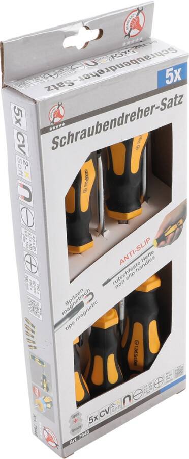 Schraubendrehersatz 2-K-Griff 7946 Ausführung Schlitz/PH Set 5-tlg. Inhalt 3x Schlitz 4,0 - 5,5 - 6,5 mm, 1x Kreuzschlit