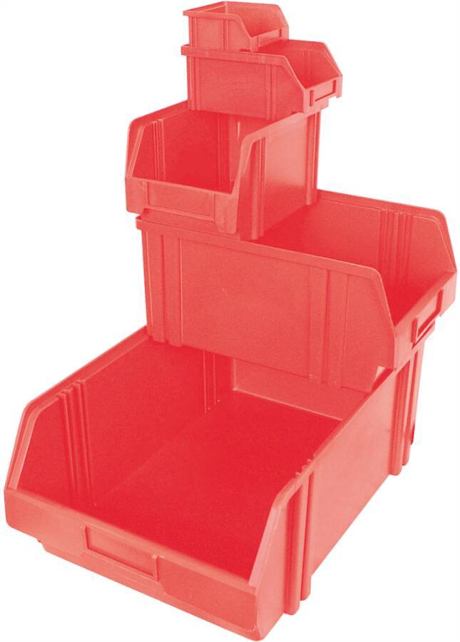 Lagersichtkästen Polystyrol 932113405 Größe 5 Farbe rot Außenmaße (LxBxH) 85 x 105 x 45 mm VE 50