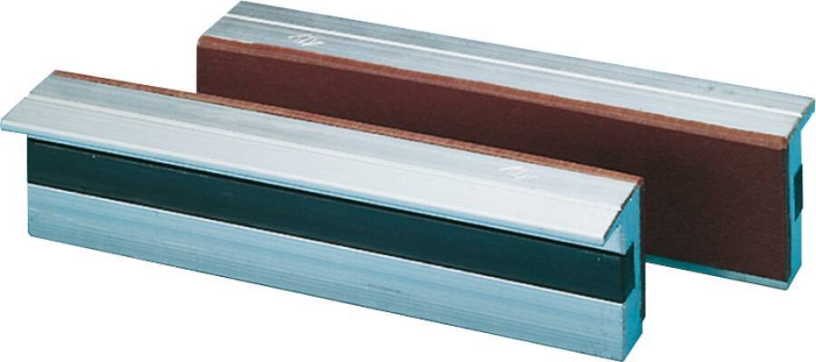 Magnetschraubstockbacken, Aluminium 28221100 Typ Fiberauflage, glatt für Backenbreite 100 mm