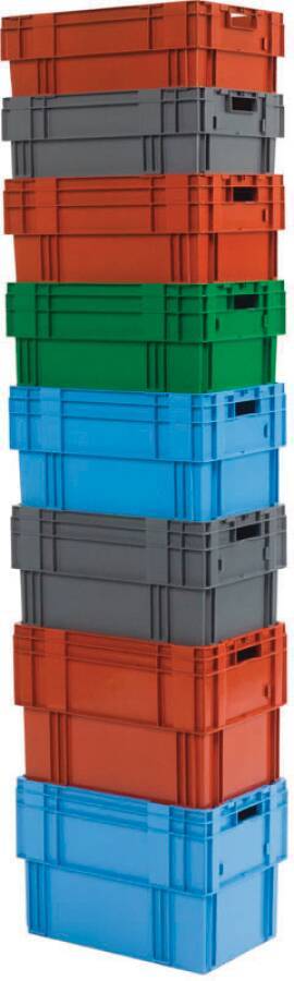 Euro-Drehstapelbehälter 932119001 Größe 1 Farbe blau Außenmaße (LxBxH) 600 x 400 x 420 mm Belastung im Stapel 700 kg