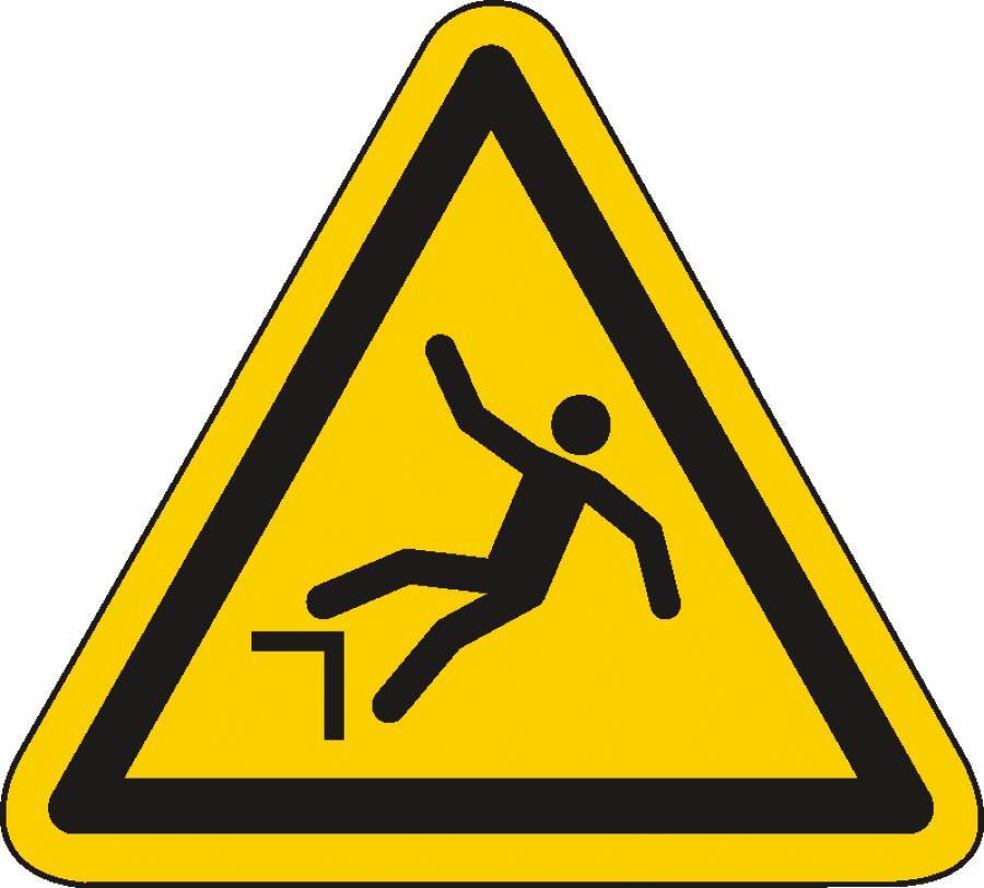 Warnung vor Absturzgefahr 932108414 Schenkellänge 200 mm Material KU Zulassung ISO 7010