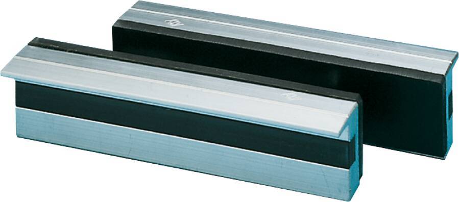 Magnetschraubstockbacken, Aluminium 28222180 Typ Gummiauflage, glatt für Backenbreite 180 mm