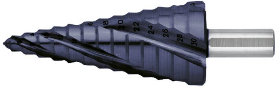 Universal-Stufenbohrer ADVANCEDLine 119566-30 Größe 6 - 30 Typ TiAlN Bohrstufen-Ø 6-8-10-12-14-16-18-20-22-24-26-28-30