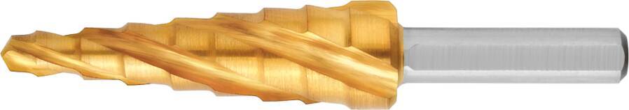 Universal-Stufenbohrer ADVANCEDLine 119554-12 Größe 4 - 12 Typ TiN Bohrstufen-Ø 4-5-6-7-8-9-10-11-12 mm Stufenhöhe 4 m