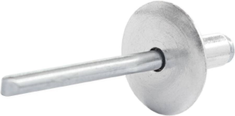 Blindniet Alu/Stahl Großkopf 14 mm 0702625 Farbe blank Material Alu/Stahl Schaft-Ø 5 mm Schaftlänge 16 mm Klemmbereich