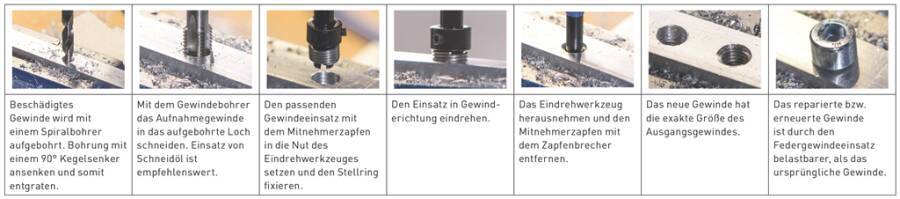 Gewindeeinsätze 15996M6 Gewinde 6 M Steigung 1,0 mm Höhe 9 mm Anzahl 50