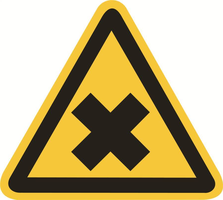 Warnung vor gesundheitsschädlichen oder reizenden Stoffen 932109403 Schenkellänge 200 mm Material FO Zulassung BGV A8 W