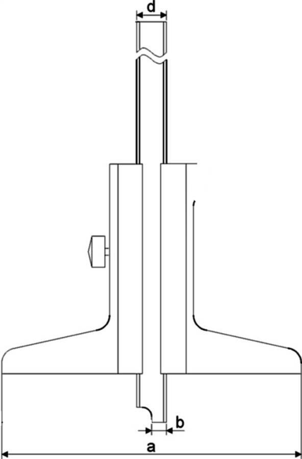 Tiefenmessschieber gerade Messstange M 32753500 Messbereich 500 mm Brückenlänge 150 mm Ablesung 0,05 mm