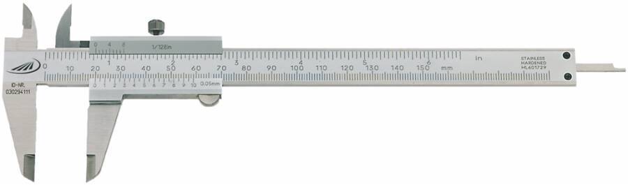 Messschieber Soft Slide 0197501 Messbereich 150 mm Ablesung 0,05 / 1/128 mm/inch Schnabellänge 40 mm