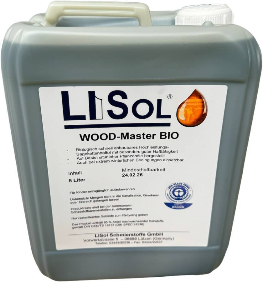 Bio-Sägekettenhaftöl Wood-Master 82894 Inhalt 5 l Ausführung Kanister