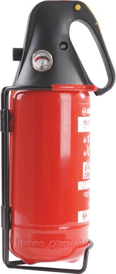 Pulverfeuerlöscher mit KfZ-Halterung Dauerdrucktechnik 932131902 Löschmittel 2 kg Pulver Typ PG 2 E geeignet für Brandkl
