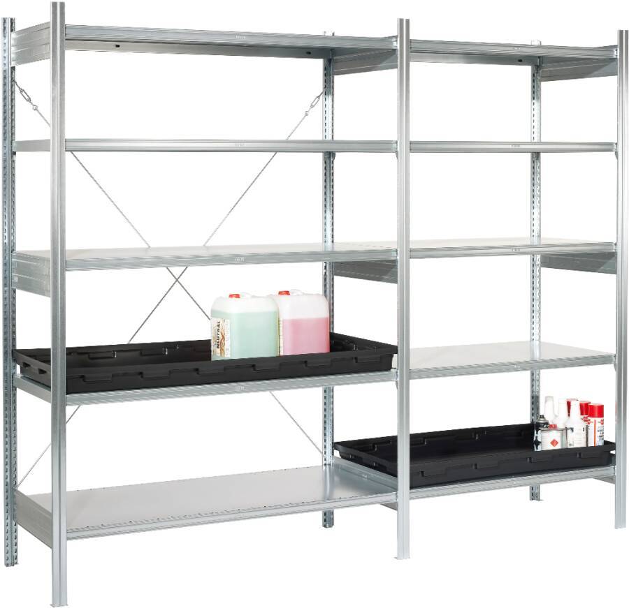 Polyethylen-Regalwannen 30 l / 40 l 951028704 Ausführung mit Gitterrost Breite 1295 mm Tiefe 595 mm Höhe 90 mm Auffangvo